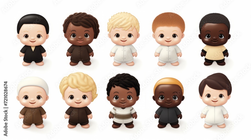 AI generated illustration of a diverse group of diverse children in various attire AI generated illustration of a diverse group of diverse children in various attire