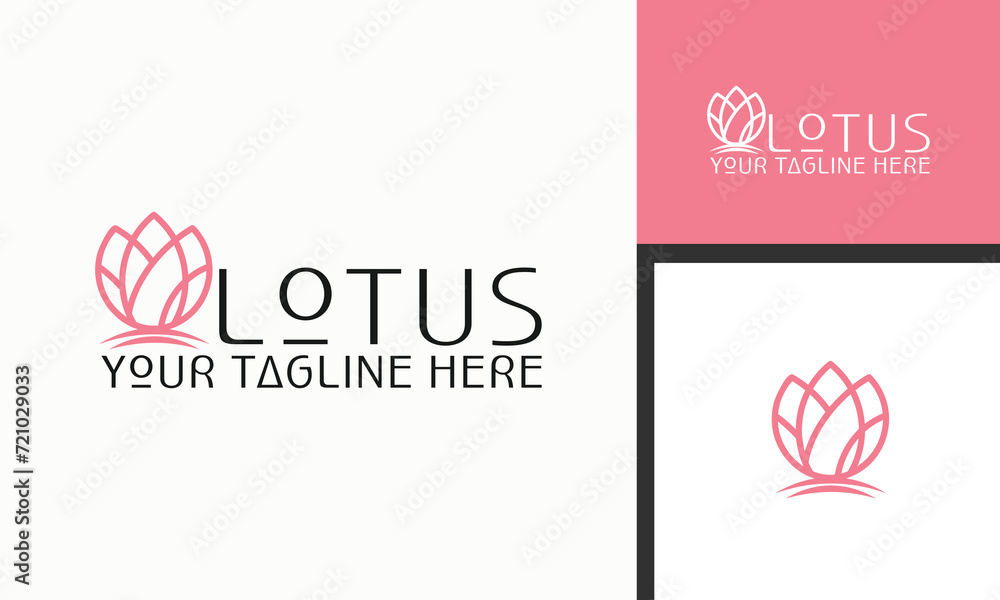 Vector simple lotus flower beauty flower logo design skin care cosmetic therapy spa