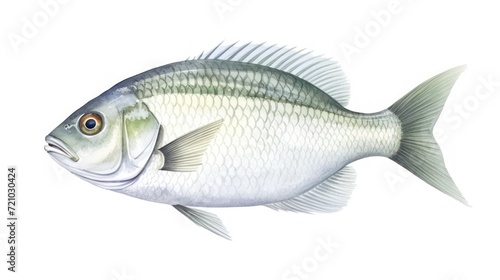 3D digital render of a sea bream isolated on white background Generative AI