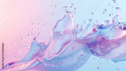 Paint drops and splashes on pastel colored background