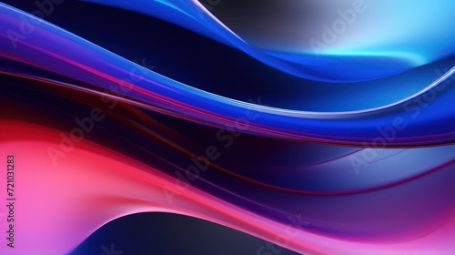 abstract background with smooth lines in blue, purple and black colors Generative AI