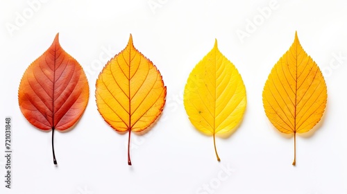 Autumn leaves isolated on white background. illustration. Eps 10 Generative AI
