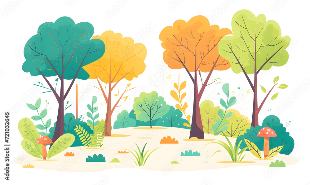 landscape with trees, Generative AI landscape with trees, Generative AI