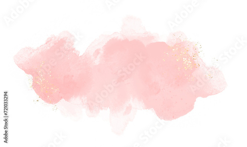 Abstract watercolor or alcohol ink art pink background element with golden crackers. Pastel pink marble drawing effect. template for wedding invitation,decoration, banner, background, png file