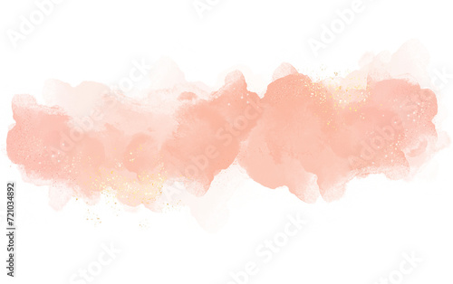 Abstract watercolor or alcohol ink art pink background element with golden crackers. Pastel pink marble drawing effect. template for wedding invitation,decoration, banner, background, png file © Deemerwha