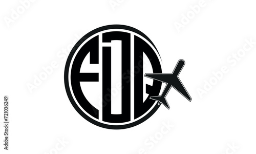 FDQ three initial letter circle tour & travel agency logo design vector template. hajj Umrah agency, abstract, wordmark, business, monogram, minimalist, brand, company, flat, tourism agency, tourist