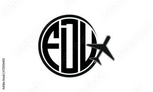 FDU three initial letter circle tour & travel agency logo design vector template. hajj Umrah agency, abstract, wordmark, business, monogram, minimalist, brand, company, flat, tourism agency, tourist