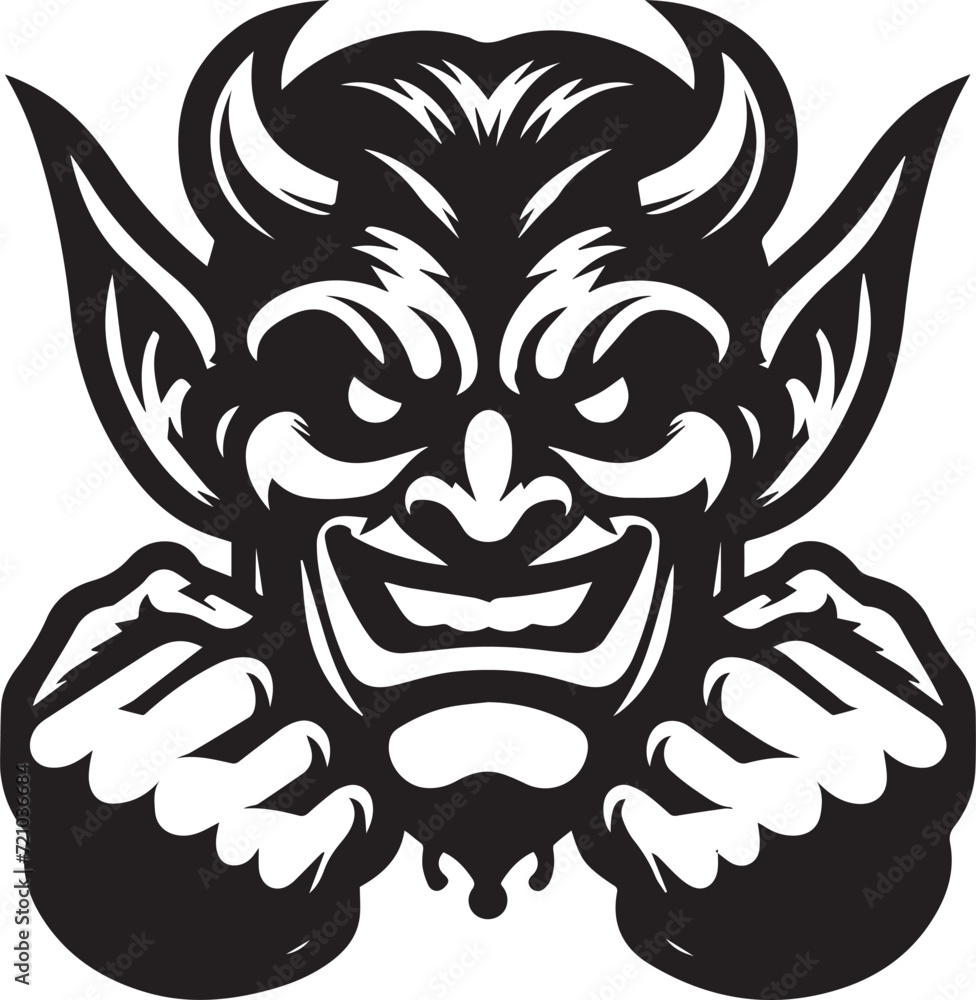 Devil Face Illustration Vector Design