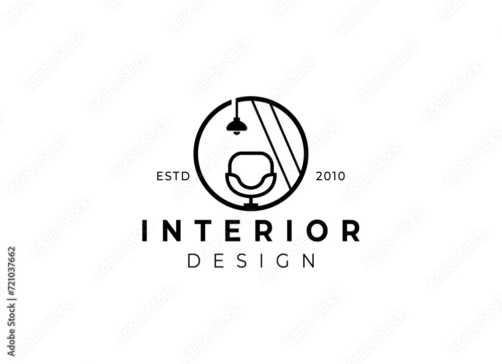 Interior minimalist room, gallery furniture logo design vector
Interior minimalist room, gallery furniture logo design vector