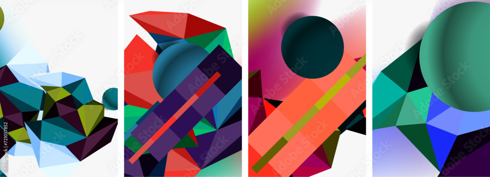 3d sphere and 3d low poly triangle design. Vector illustration For Wallpaper, Banner, Background, Card, Book Illustration, landing page