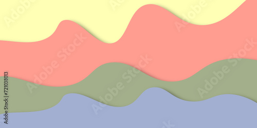 Modern paper cut art cartoon abstract waves background. Abstract colorful paper cut vector realistic relief. Background template for banners, flyers, presentations. vector illustration. © Tafseer