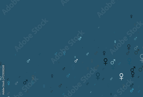 Light blue vector backdrop with gender signs.