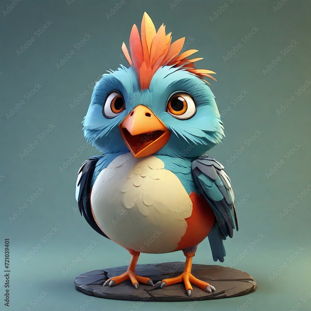 3d bird illustration, Generated AI 3d bird illustration, Generated AI