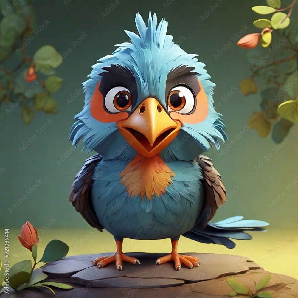 3d bird illustration, Generated AI 3d bird illustration, Generated AI