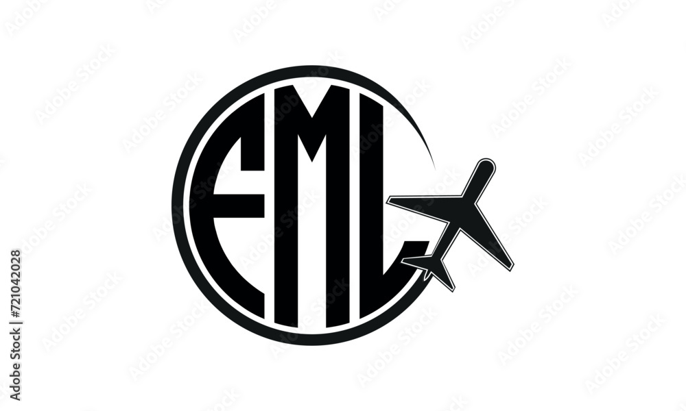 FML three initial letter circle tour & travel agency logo design vector ...
