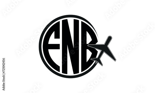 FNB three initial letter circle tour & travel agency logo design vector template. hajj Umrah agency, abstract, wordmark, business, monogram, minimalist, brand, company, flat, tourism agency, tourist