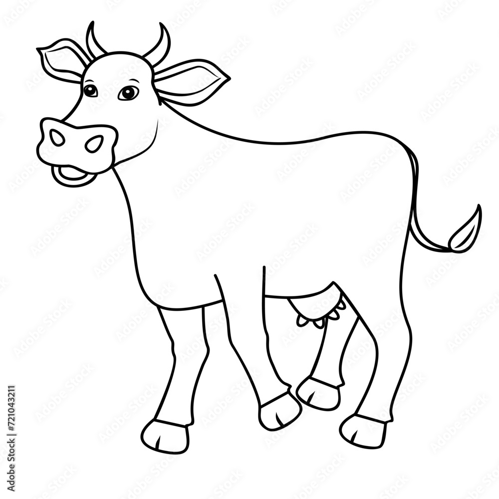 Cute cow drawing vector line art Cute cow drawing vector line art