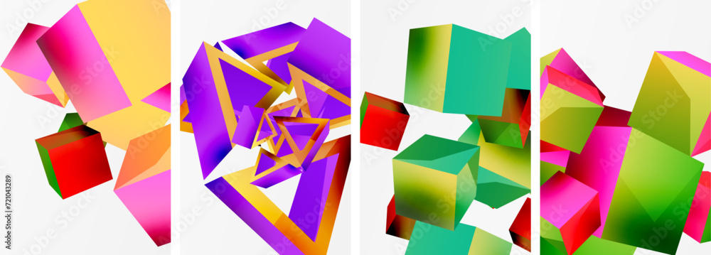 Composition of 3d cubes and other geometric elements background design for wallpaper, business card, cover, poster, banner, brochure, header, website Composition of 3d cubes and other geometric elements background design for wallpaper, business card, cover, poster, banner, brochure, header, website