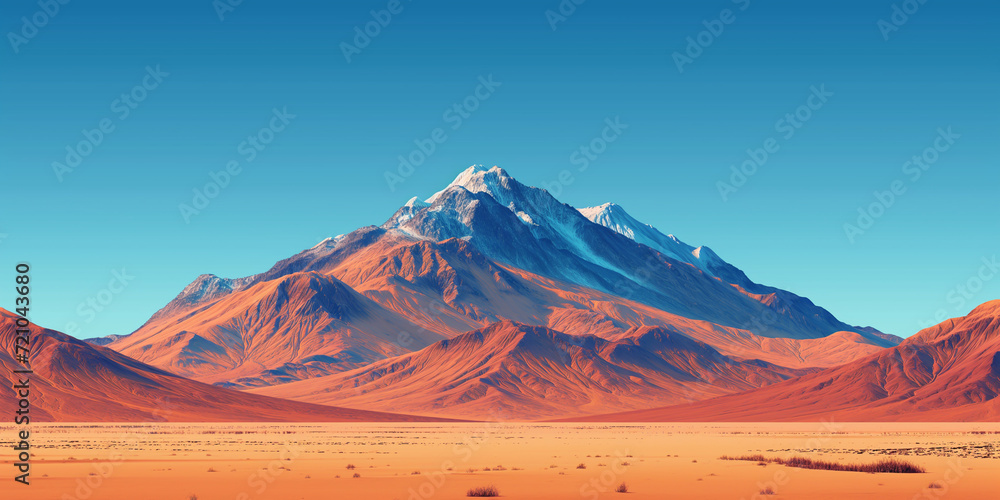 Naklejka premium Majestic mountain peaks under a clear sky