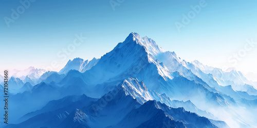 Geometric mountain peaks under a clear sky