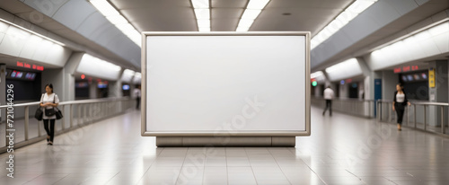 blank billboard in the MRT station, blank billboard in the subway station	