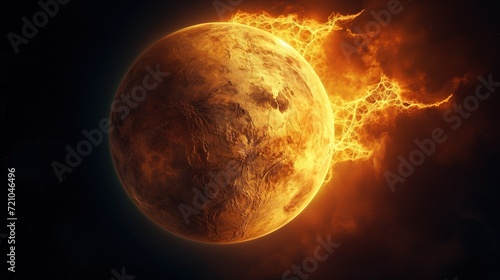 Venus Planet in Space. Celestial, Cosmic, Solar System, Astronomy, Universe, Galactic, Planetary 