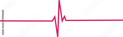 Pink heartbeat line icon on white background. Heart rhythm set, Electrocardiogram, ECG - EKG signal. vector illustration
