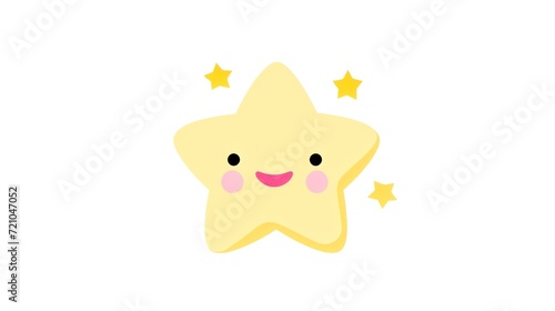 Cheerful Star in Gold: Kawaii Logo in Minimalist Flat Style AI Generated