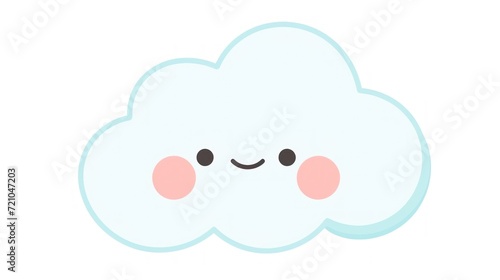 Smiling Cloud in Baby Blue: Fun and Cute Japanese Playful Logo AI Generated © Alex