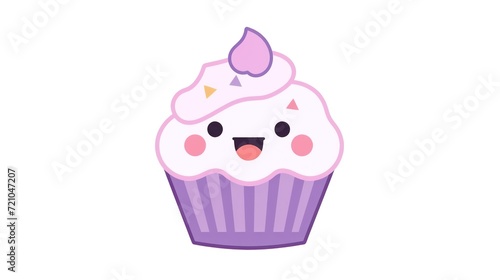Sweet Cupcake in Lavender  Minimalist Flat Style Logo AI Generated