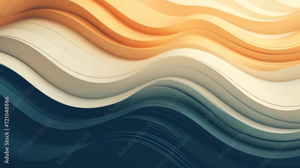 3d abstract background with wavy lines. 3d render illustration Generative AI