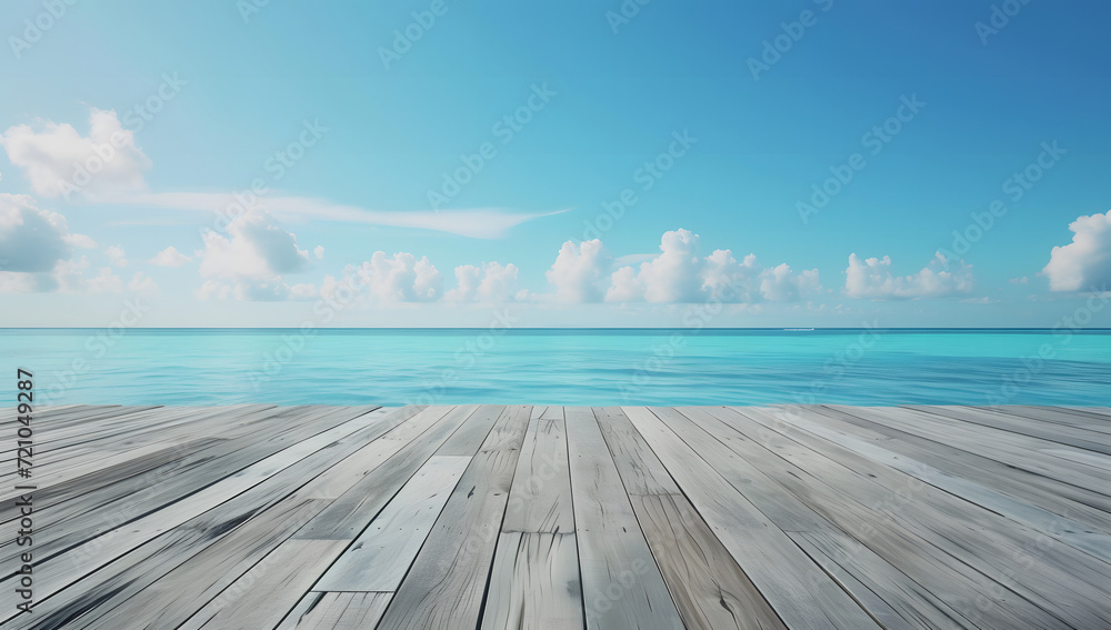 Wooden deck with a beautiful sea and sky background, overlooking the beach and ocean. This tropical wooden deck is situated at the seafront by the beach. Wooden deck with a beautiful sea and sky background, overlooking the beach and ocean. This tropical wooden deck is situated at the seafront by the beach.