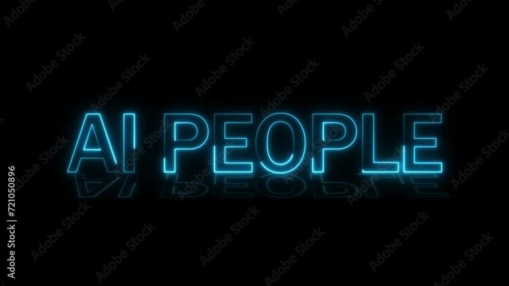 Neon AI People text animation technology background 4k video. Neon AI People text animation technology background 4k video.