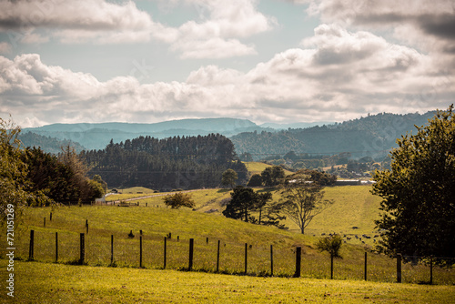 Landscape in the mountains overlooking the Hunua ranges photo