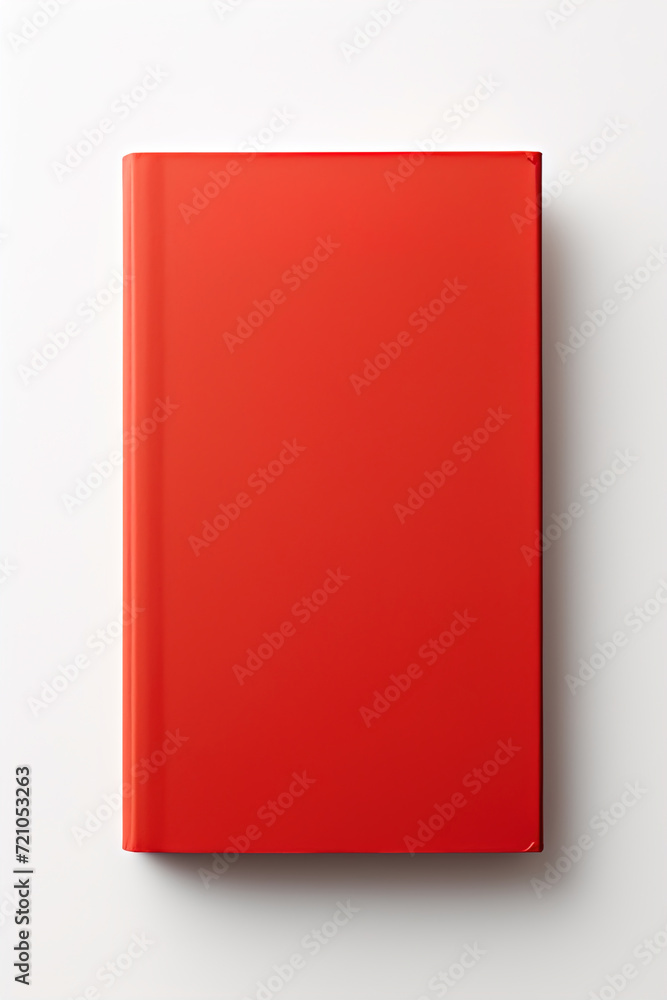 A red book cover mockup isolated on white background. A red book cover mockup isolated on white background.