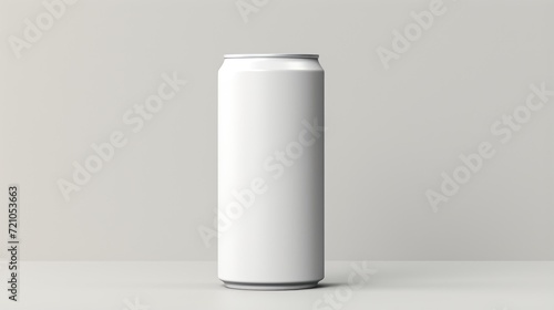 Blank white soda can mockup isolated on white background. 3d rendering Generative AI
