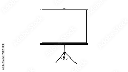 Projector screen sign, black isolated silhouette
