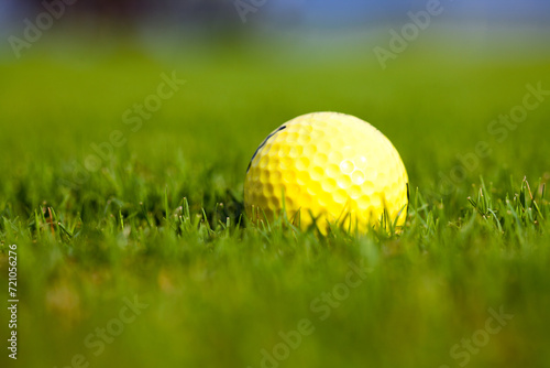 Yellow ball for a golf