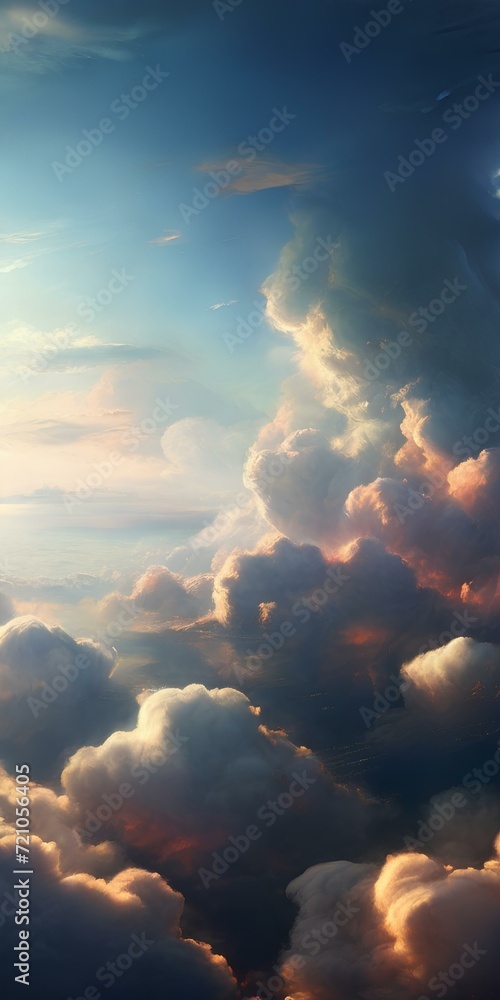 custom made wallpaper toronto digitalclouds and sun, Generative AI