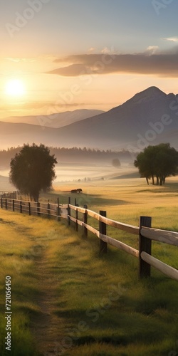 Wallpaper Mural sunrise over the lake, Generative AI Torontodigital.ca