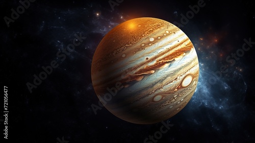 Jupiter Planet in Space. Celestial, Cosmic, Solar System, Astronomy, Universe, Galactic, Planetary
