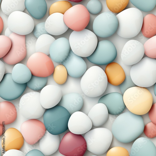 Delicate Vintage Pastel Pebbles Seamless Abstract AI Generated