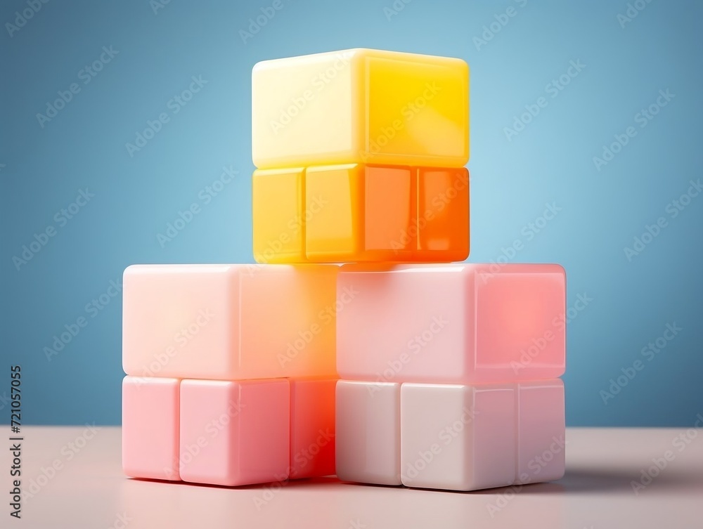 Colorful cubes on a isolated background Colorful cubes on a isolated background