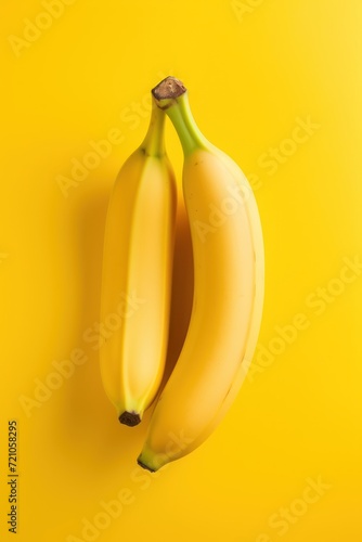 Vibrant Banana on Yellow Background AI Generated