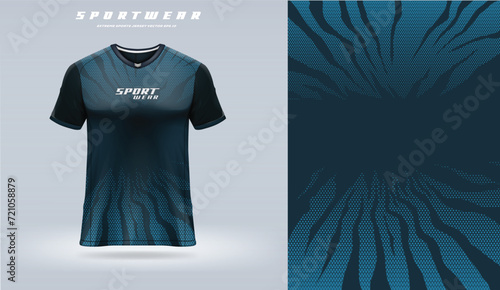 Sports t-shirt jersey design concept vector blue line, sport jersey texture pattern grunge vector illustration for sublimation, for esport, motocross, cycling, fishing, soccer, gaming, racing