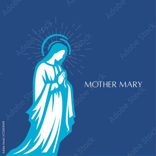 Mother Mary, Mother of God, Bible, Jesus Christ Vector Art