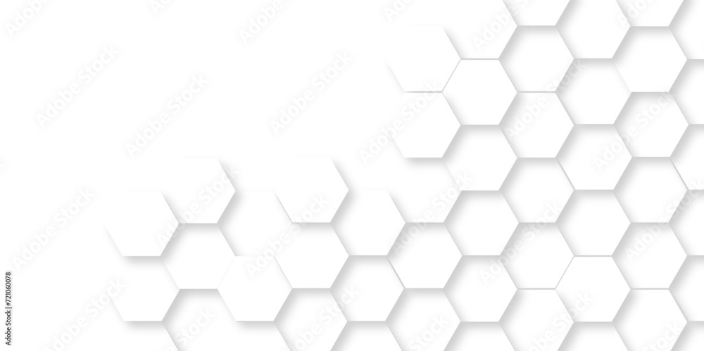 Abstract 3d background with hexagons pattern with hexagonal white and gray technology line paper background. Hexagonal vector grid tile and mosaic structure mess cell. white and gray hexagon. Abstract 3d background with hexagons pattern with hexagonal white and gray technology line paper background. Hexagonal vector grid tile and mosaic structure mess cell. white and gray hexagon.