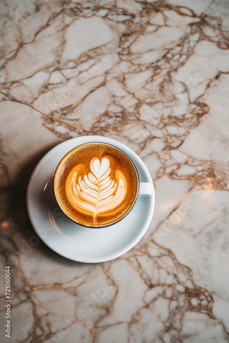 Minimal Style of Cortado Coffee on Table Top AI Generated