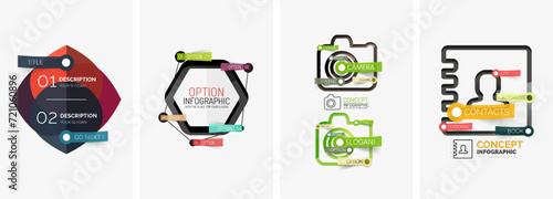 Set of infographics with line design icons. Vector illustration For Wallpaper, Banner, Background, Card, Book Illustration, landing page