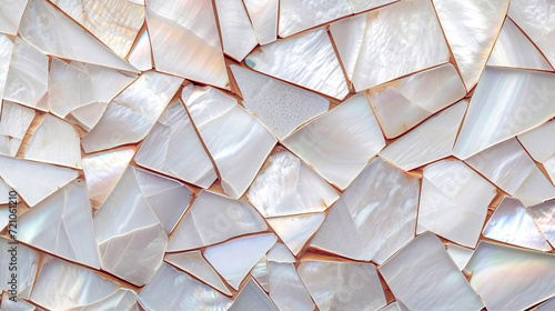 Beautiful background. Mosaic texture made of mother-of-pearl fragments. 